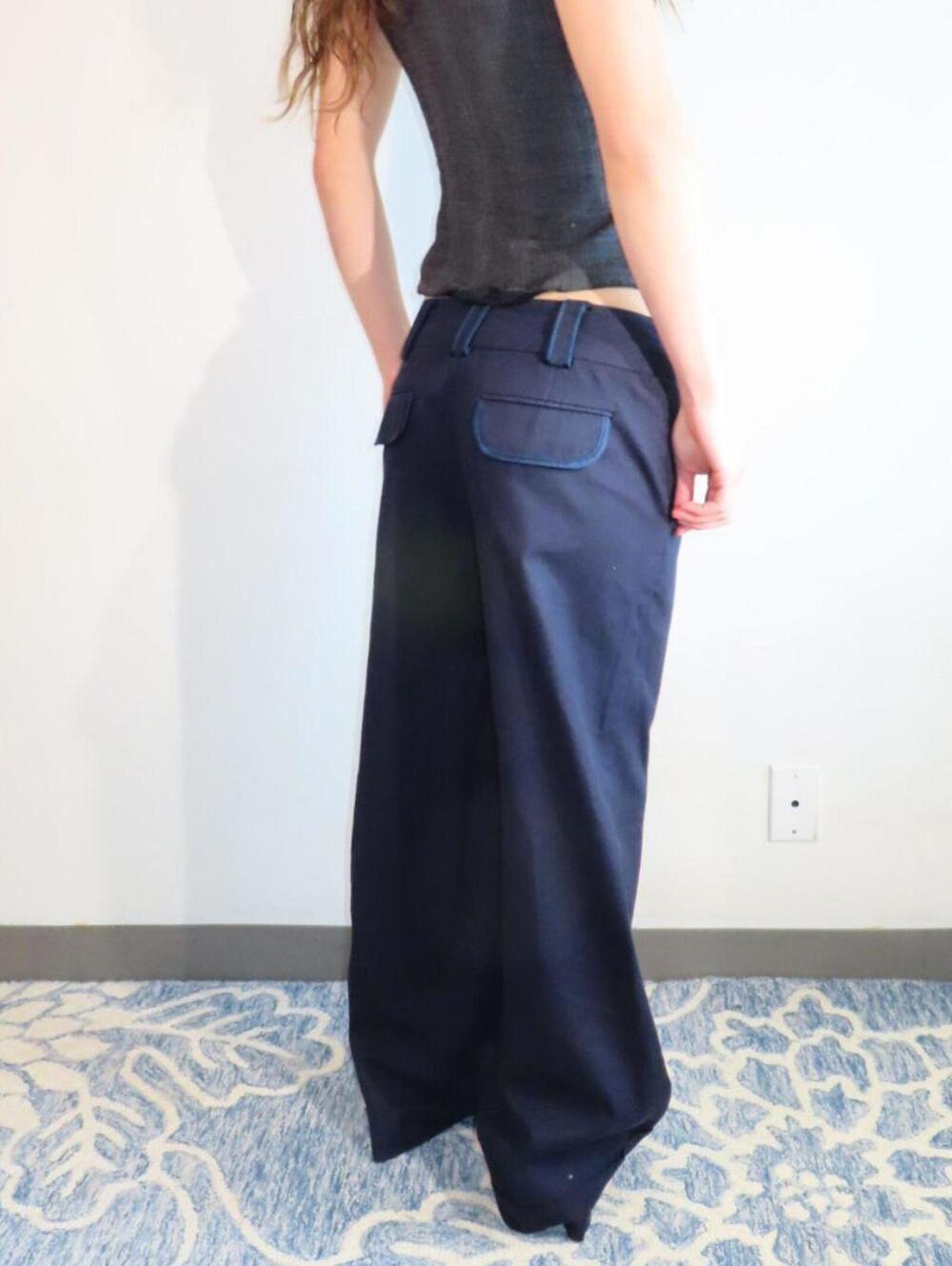 Nanette Lepore Women's Blue and Navy Trousers - Picture 4 of 5
